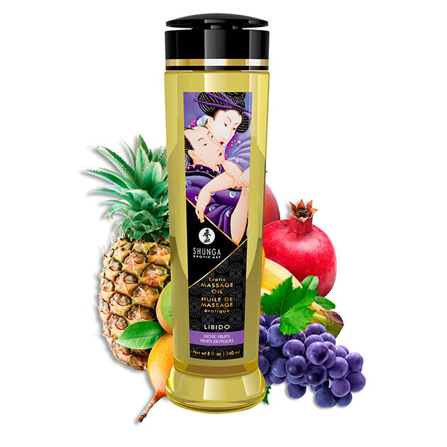 Imagen del artículo erótico SHUNGA - ACEITE DE MASAJE ERÓTICO LÍBIDO 240 ML de SHUNGA OILS en la sección DROGUERÍA |Para Masajes|Aceites sin sabores de Millenial Sexshop.