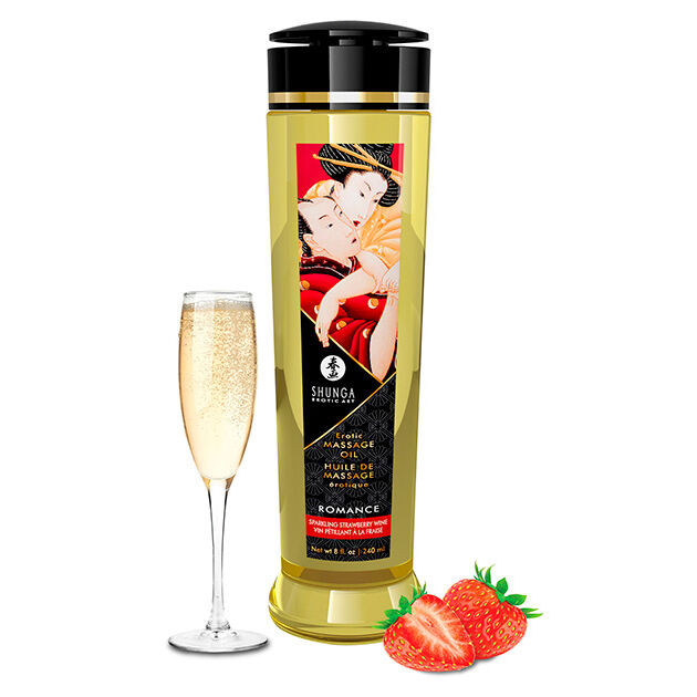 SHUNGA - ACEITE DE MASAJE ERÓTICO ROMANCE 240 ML-MillenialSexshop-SHUNGA OILS Imagen del artículo erótico SHUNGA - ACEITE DE MASAJE ERÓTICO ROMANCE 240 ML de SHUNGA OILS en la sección DROGUERÍA |Para Masajes|Aceites con Sabores de Millenial Sexshop.