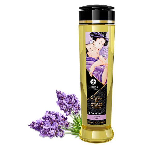Imagen del artículo erótico SHUNGA - ACEITE DE MASAJE ERÓTICO SENSACIÓN 240 ML de SHUNGA OILS en la sección DROGUERÍA |Para Masajes|Aceites con Sabores de Millenial Sexshop.
