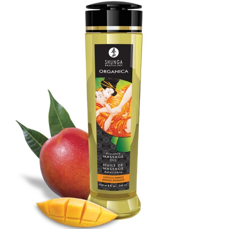 SHUNGA - ACEITE DE MASAJE ORGÁNICO MANGO 240 ML-MillenialSexshop-SHUNGA OILS Imagen del artículo erótico SHUNGA - ACEITE DE MASAJE ORGÁNICO MANGO 240 ML de SHUNGA OILS en la sección DROGUERÍA |Para Masajes|Aceites con Sabores de Millenial Sexshop.