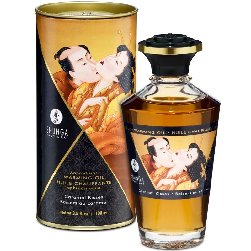 Imagen del artículo erótico SHUNGA - ACEITE MASAJE EFECTO CALOR SABOR CARAMELO 100 ML de SHUNGA OILS en la sección DROGUERÍA |Para Masajes|Con efecto calor de Millenial Sexshop.