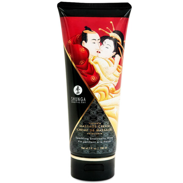 Imagen del artículo erótico SHUNGA - CREMA MASAJE FRESAS Y CAVA 200 ML de SHUNGA MASSAGE CREAM en la sección DROGUERÍA |Para Masajes|Cremas de masaje de Millenial Sexshop.