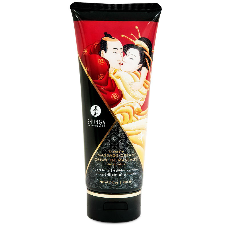 Imagen del artículo erótico SHUNGA - CREMA MASAJE FRESAS Y CAVA 200 ML de SHUNGA MASSAGE CREAM en la sección DROGUERÍA |Para Masajes|Cremas de masaje de Millenial Sexshop.