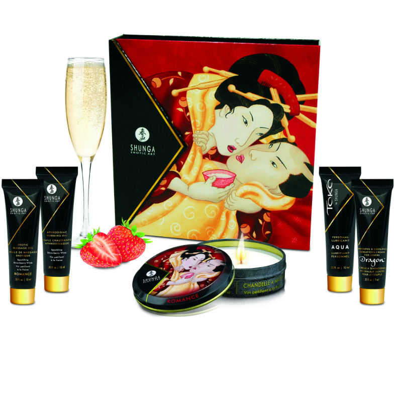 Imagen del artículo erótico SHUNGA - KIT SECRET GEISHA FRESAS Y CAVA de SHUNGA KITS en la sección DROGUERÍA |Para Masajes|Kits de masaje de Millenial Sexshop.