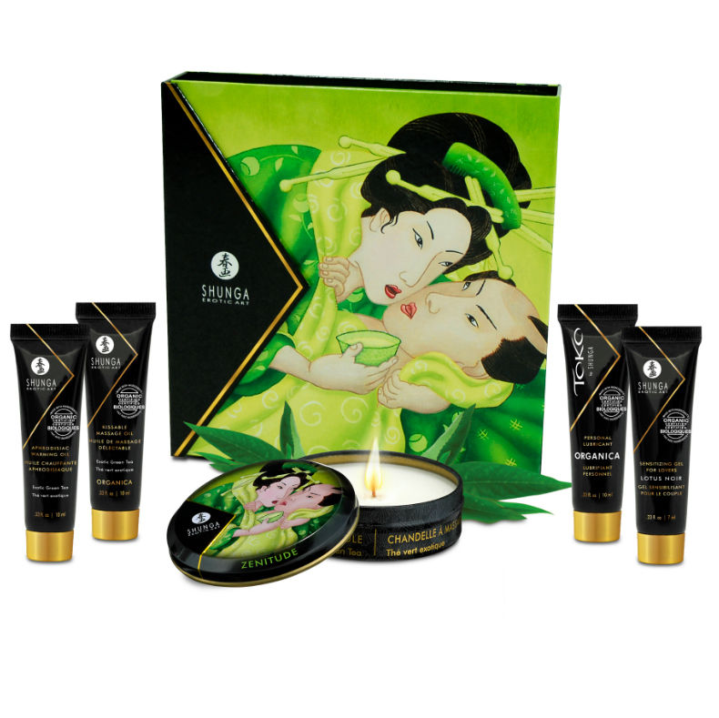 Imagen del artículo erótico SHUNGA - KIT SECRET GEISHA TE VERDE ORGANICO de SHUNGA KITS en la sección DROGUERÍA |Para Masajes|Kits de masaje de Millenial Sexshop.