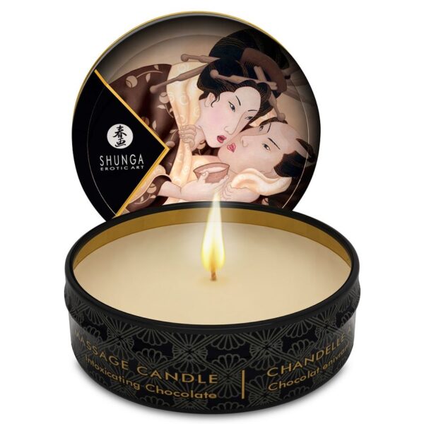 Imagen del artículo erótico SHUNGA - MINI CARESS BY CANDELIGHT VELA MASAJE CHOCOLATE 30 ML de SHUNGA CANDLES en la sección DROGUERÍA |Para Masajes|Velas de Masaje de Millenial Sexshop.