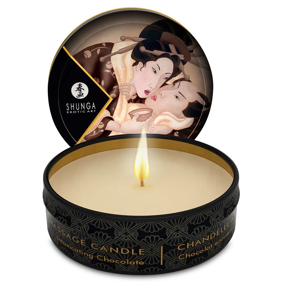 Imagen del artículo erótico SHUNGA - MINI CARESS BY CANDELIGHT VELA MASAJE CHOCOLATE 30 ML de SHUNGA CANDLES en la sección DROGUERÍA |Para Masajes|Velas de Masaje de Millenial Sexshop.