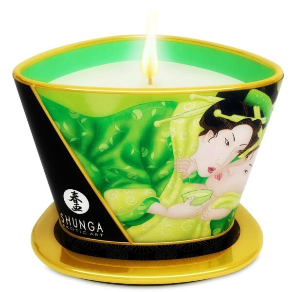 Imagen del artículo erótico SHUNGA - MINI CARESS BY CANDELIGHT VELA MASAJE TÉ VERDE 170 ML de SHUNGA CANDLES en la sección DROGUERÍA |Para Masajes|Velas de Masaje de Millenial Sexshop.