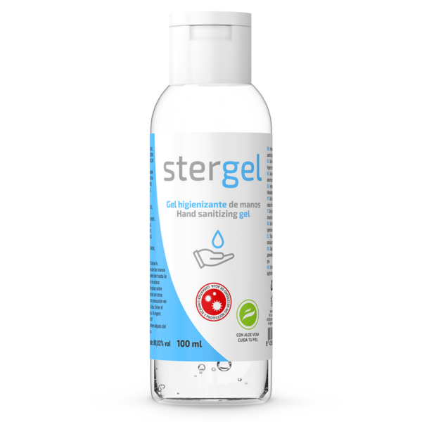 Imagen del artículo erótico STERGEL - GEL HIDROALCOHÓLICO HIGIENIZANTE DE MANOS ALOE VERA 100ML de STERGEL en la sección DROGUERÍA |Desinfección  y Mantenimiento |Limpieza íntima de Millenial Sexshop.