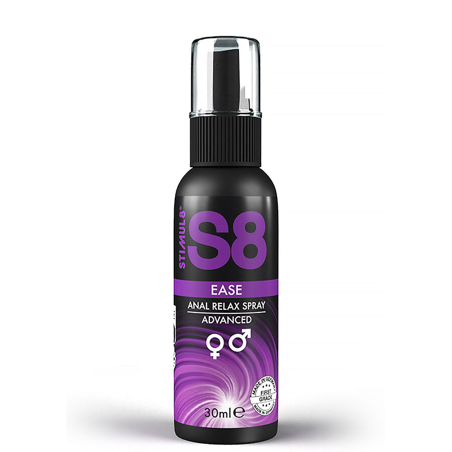 Imagen del artículo erótico STIMUL8 - S8 EASE SPRAY RELAJANTE ANAL 30 ML de STIMUL8 en la sección DROGUERÍA |Lubricantes|Anal - Sprays o cremas relajantes de Millenial Sexshop.