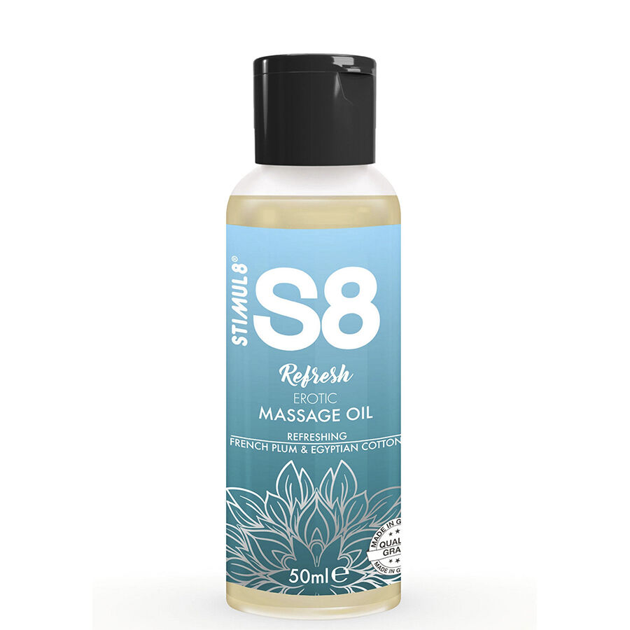 Imagen del artículo erótico STIMUL8 - S8 REFRESH ACEITE DE MASAJE ERÓTICO ALGODÓN 50 ML de STIMUL8 en la sección DROGUERÍA |Para Masajes|Aceites con Sabores de Millenial Sexshop.