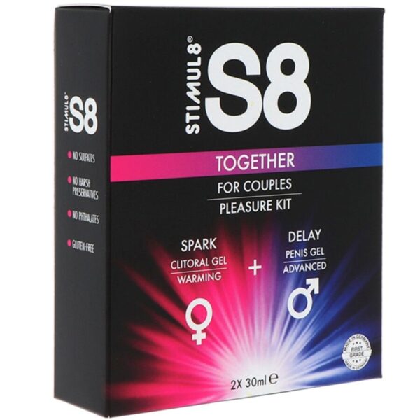 Imagen del artículo erótico STIMUL8 - S8 TOGETHER KIT DE PAREJAS 2 X 30 ML de STIMUL8 en la sección DROGUERÍA |Para Masajes|Kits de masaje de Millenial Sexshop.
