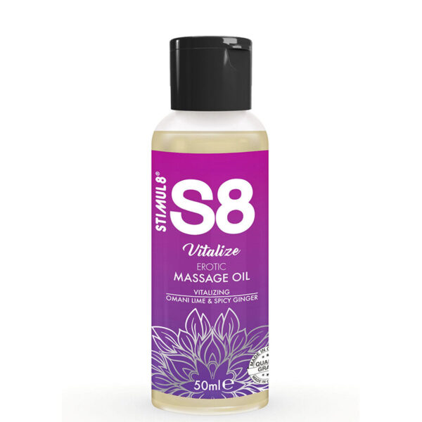 Imagen del artículo erótico STIMUL8 - S8 VITALIZE ACEITE DE MASAJE ERÓTICO LIMA 50 ML de STIMUL8 en la sección DROGUERÍA |Para Masajes|Aceites con Sabores de Millenial Sexshop.