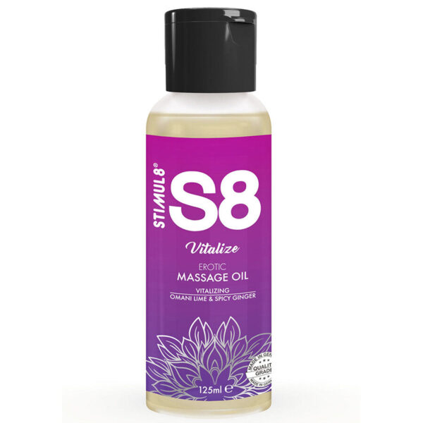 Imagen del artículo erótico STIMUL8 - S8 VITALIZE ACEITE DE MASAJE LIMA 125 ML de STIMUL8 en la sección DROGUERÍA |Para Masajes|Aceites con Sabores de Millenial Sexshop.