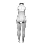 SUBBLIME - 951801 BODYSTOCKING CROTCHLESS DE REJILLA Y ENCAJE CON CUELLO ALTO NEGRO TALLA ÚNICA - Imagen 6