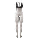 SUBBLIME - 951993 BODYSTOCKING CROTCHLESS DE REJILLA TRANSPARENTE NEGRO TALLA ÚNICA - Imagen 5