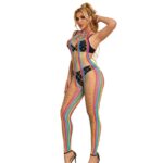 SUBBLIME - 952358 VESTIDO DE REJILLA CUELLO HALTER ARCOIRIS TALLA ÚNICA - Imagen 3