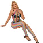 SUBBLIME - 952358 VESTIDO DE REJILLA CUELLO HALTER ARCOIRIS TALLA ÚNICA - Imagen 5