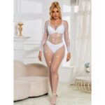SUBBLIME - 952396 BODYSTOCKING DE REJILLA CON DIAMANTES MANGA LARGA BLANCO TALLA ÚNICA - Imagen 4