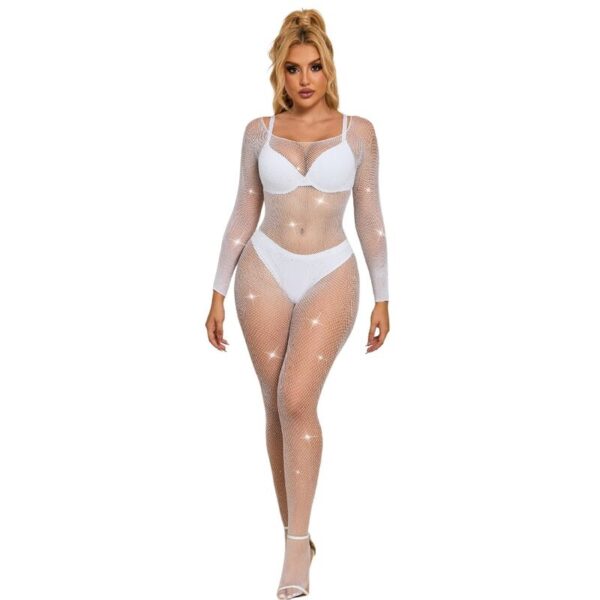 Imagen del artículo erótico SUBBLIME - 952396 BODYSTOCKING DE REJILLA CON DIAMANTES MANGA LARGA BLANCO TALLA ÚNICA de SUBBLIME BODYSTOCKINGS en la sección MODA & LENCERÍA|Lencería Mujer|Lencería Picante|Bodystocking de Millenial Sexshop.