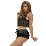 SUBBLIME - 953942 PIJAMA SEXY SATEN Y ENCAJE NEGRO L/XL - Imagen 3