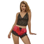Imagen del artículo erótico SUBBLIME - 953966 PIJAMA SEXY SATEN Y  ENCAJE NEGRO/ROJO L/XL de SUBBLIME SETS en la sección MODA & LENCERÍA|Lencería Mujer|Lencería Picante|Conjunto de lencería sexy de Millenial Sexshop.