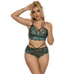 Imagen del artículo erótico SUBBLIME - 954093 SUJETADOR + PANTIES ENCAJE VERDE L/XL de SUBBLIME SETS en la sección MODA & LENCERÍA|Lencería Mujer|Lencería Picante|Conjunto de lencería sexy de Millenial Sexshop.