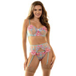Imagen del artículo erótico SUBBLIME - 954109 SUJETADOR + PANTIES CON LIGUERO DISEÑO FLORAL AZUL S/M de SUBBLIME SETS en la sección MODA & LENCERÍA|Lencería Mujer|Lencería Picante|Conjunto de lencería sexy de Millenial Sexshop.