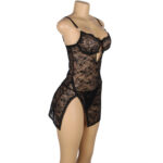 SUBBLIME - 954185 BABYDOLL DE ENCAJE CON TIRANTES AJUSTABLES NEGRO S/M - Imagen 4