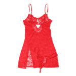 SUBBLIME - 954215 BABYDOLL DE ENCAJE CON TIRANTES AJUSTABLES ROJO L/XL - Imagen 4