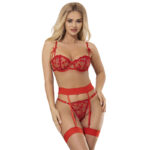 Imagen del artículo erótico SUBBLIME - 954321 SUJETADOR + TANGA + LIGUEROS ESTAMPADO DE CORAZONES ROJO S/M de SUBBLIME SETS en la sección MODA & LENCERÍA|Lencería Mujer|Lencería Picante|Conjunto de lencería sexy de Millenial Sexshop.