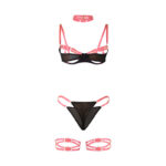 SUBBLIME - 955298 SET SUJETADOR CON COLLAR Y DETALLES PARA PIERNAS ROSA FLUORESCENTE S/M - Imagen 6