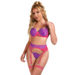 Imagen del artículo erótico SUBBLIME - 955359 SET SUJETADOR CON ENCAJE Y LIGUEROS ROSA Y MORADO S/M de SUBBLIME SETS en la sección MODA & LENCERÍA|Lencería Mujer|Lencería Picante|Sets con Liguero de Millenial Sexshop.