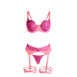 SUBBLIME - 955359 SET SUJETADOR CON ENCAJE Y LIGUEROS ROSA Y MORADO S/M - Imagen 6
