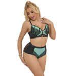 SUBBLIME - 955557 CONJUNTO SUJETADOR CON CREMALLERA DE MALLA DE CHAROL VERDE S/M - Imagen 2