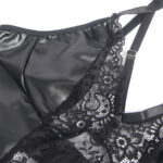 SUBBLIME - 957537 VESTIDO DE CUERO CON ENCAJE FLORAL NEGRO L/XL - Imagen 5