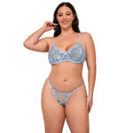 SUBBLIME - 957636 CONJUNTO SUJETADOR Y PANTIES CON BORDADOS DE FLORES CELESTE L/XL - Imagen 2