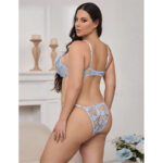 SUBBLIME - 957636 CONJUNTO SUJETADOR Y PANTIES CON BORDADOS DE FLORES CELESTE L/XL - Imagen 11