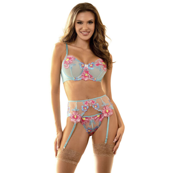 Imagen del artículo erótico SUBBLIME - 957643 CONJUNTO SUJETADOR Y LIGUERO CON BORDADOS DE FLORES ROSAS S/M de SUBBLIME SETS en la sección MODA & LENCERÍA|Lencería Mujer|Lencería Picante|Conjunto de lencería sexy de Millenial Sexshop.