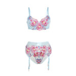 SUBBLIME - 957650 CONJUNTO SUJETADOR Y LIGUERO CON BORDADOS DE FLORES ROSAS L/XL - Imagen 5