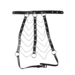 SUBBLIME - ARNÉS DE PECHO CADENAS CUERO NEGRO TALLA ÚNICA - Imagen 4