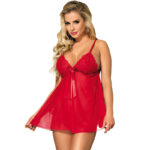 Imagen del artículo erótico SUBBLIME - BABYDOLL CON LAZO Y ENCAJE FLORAL ROJO S/M de SUBBLIME BABYDOLLS en la sección MODA & LENCERÍA|Lencería Mujer|Lencería Sexy|Babydoll de Millenial Sexshop.