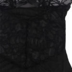 SUBBLIME - BABYDOLL CON TIRANTES AJUSTABLES Y ESTAMPADO FLORAL DE ENCAJE TRANSPARENTE NEGRO L/XL - Imagen 10