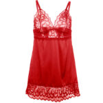 SUBBLIME - BABYDOLL SATINADO CON ENCAJE ROJO L/XL - Imagen 4