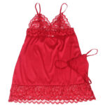SUBBLIME - BABYDOLL SATINADO CON ENCAJE ROJO L/XL - Imagen 6