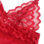 SUBBLIME - BABYDOLL SATINADO CON ENCAJE ROJO S/M - Imagen 8