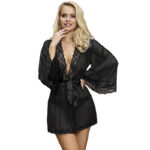 Imagen del artículo erótico SUBBLIME - BATA TELA TRANSPARENTE DETALLE ENCAJE NEGRO S/M de SUBBLIME BABYDOLLS en la sección MODA & LENCERÍA|Lencería Mujer|Lencería Sexy|Batas Sexys de Millenial Sexshop.