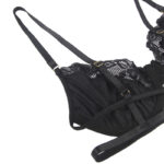 SUBBLIME - SET DE 3 PIEZAS SUJETADOR + TANGA + LIGA ENCAJE NEGRO L/XL - Imagen 6