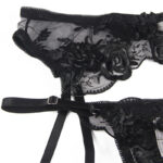 SUBBLIME - SET DE 3 PIEZAS SUJETADOR + TANGA + LIGA ESTAMPADO FLORAL NEGRO L/XL - Imagen 10