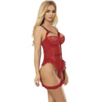 SUBBLIME - TEDDY CON LIGA DETALLE ENCAJE Y TIRAS ROJO L/XL - Imagen 2